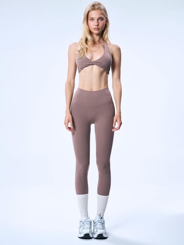 GOD SAVE QUEENS T-shirt Sports bra 'Second Skin Studio' in Brown: front