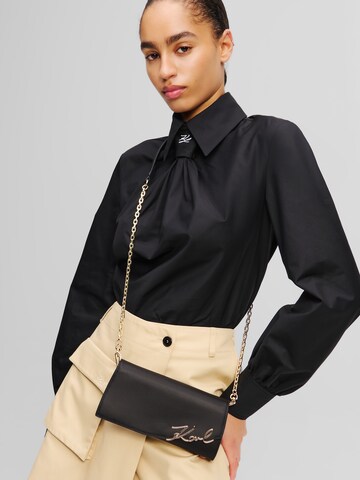 Portamonete di Karl Lagerfeld in nero: frontale