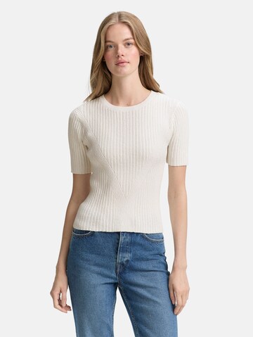 TOM TAILOR DENIM Sweater in White: front