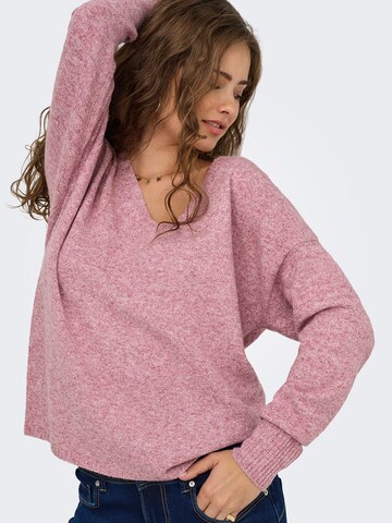 ONLY Sweter 'ONLRICA' w kolorze różowy: przód