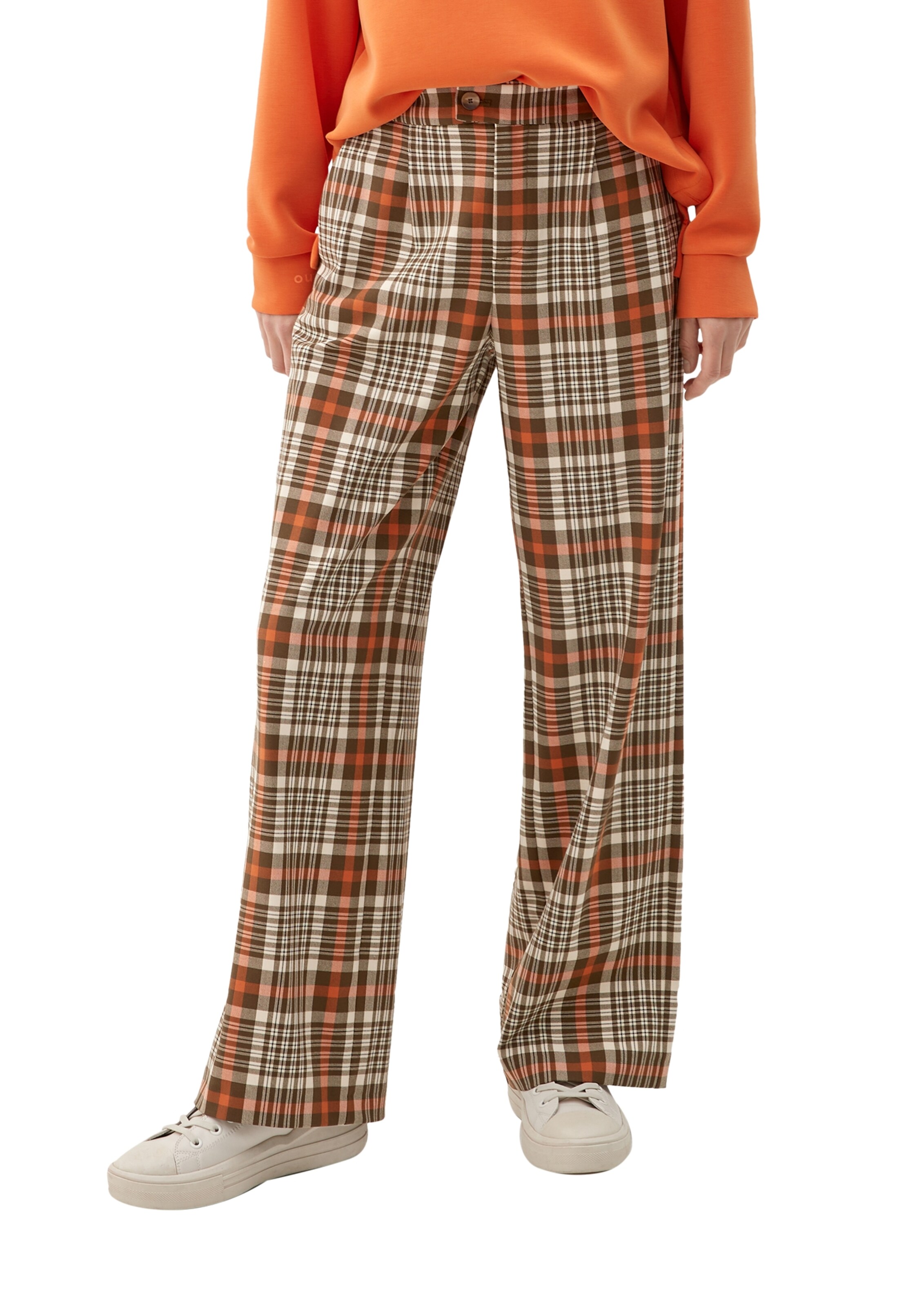 s.Oliver Wide leg Pleat-Front Pants in Mixed colors: front