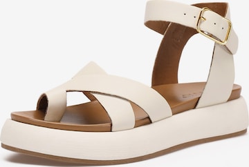 INUOVO Strap Sandals in Beige: front