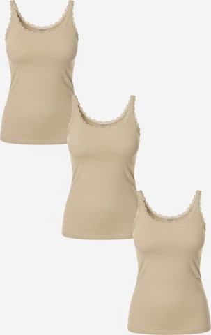 Maillot de corps 'COTTON LACE Tanktop Frauen 3er Pack' Maxte en beige : devant