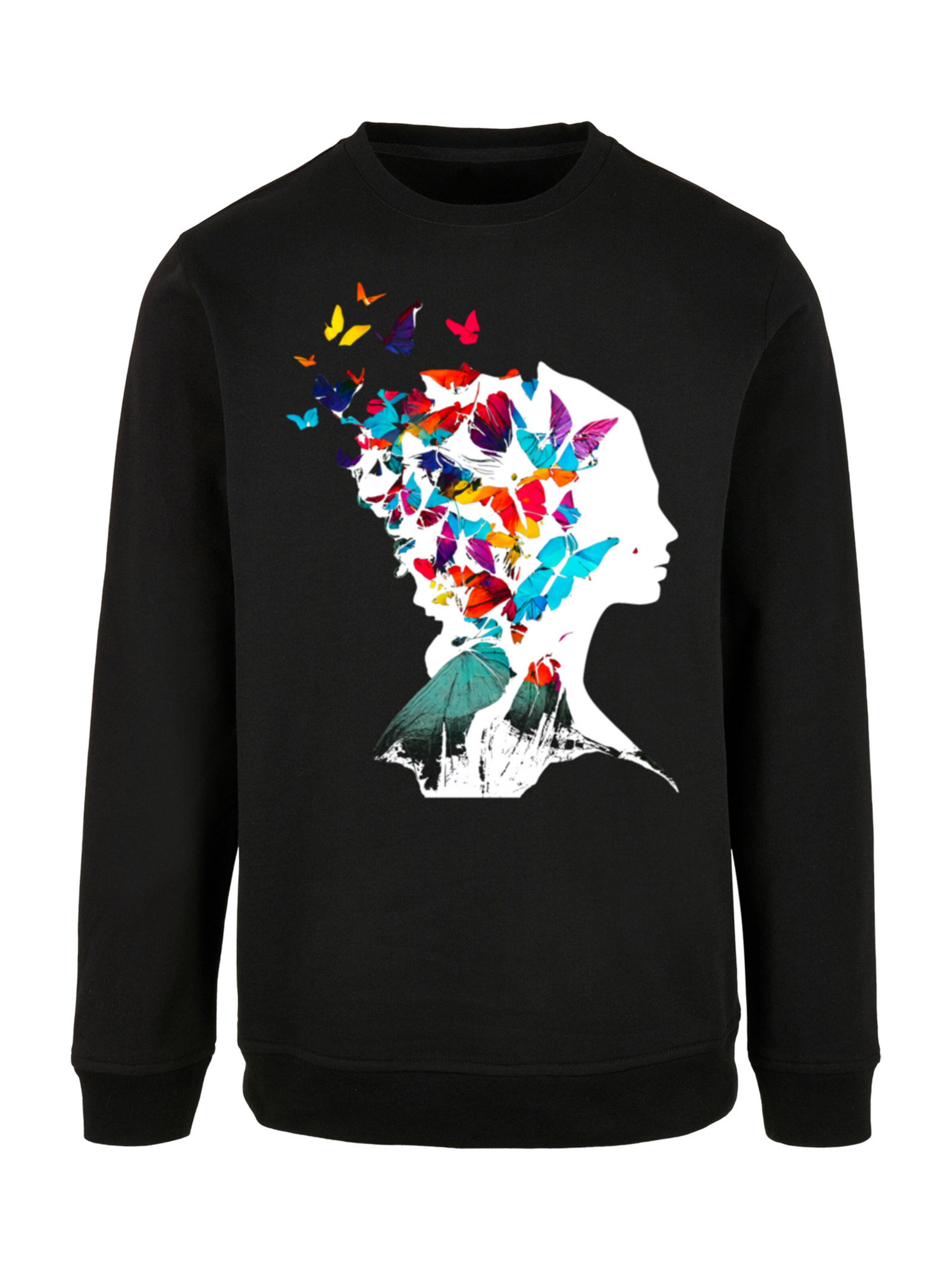 F4NT4STIC Sweatshirt 'Schmetterling' in Schwarz: Vorderseite