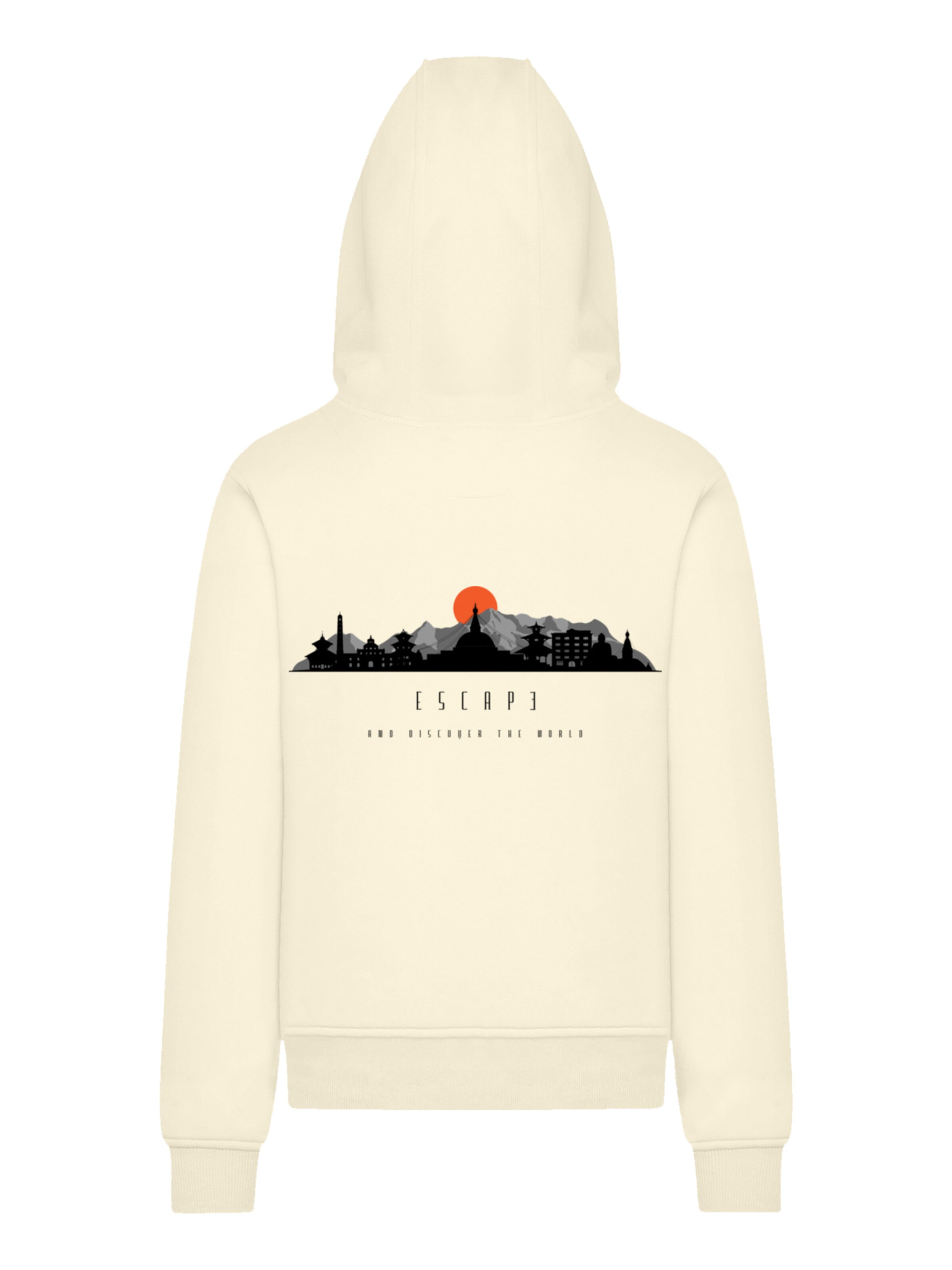 F4NT4STIC Pullover 'Escape Discover the World Asian Town' in Beige: Vorderseite
