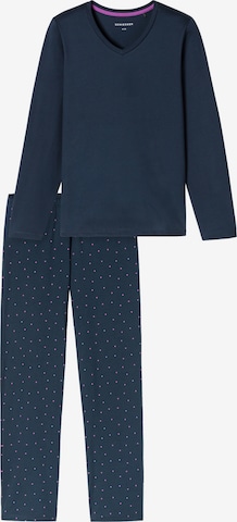 SCHIESSER Pyjama 'Casual Essentials' in Blau: Vorderseite