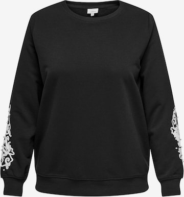 ONLY Carmakoma Sweatshirt in Zwart: voorkant