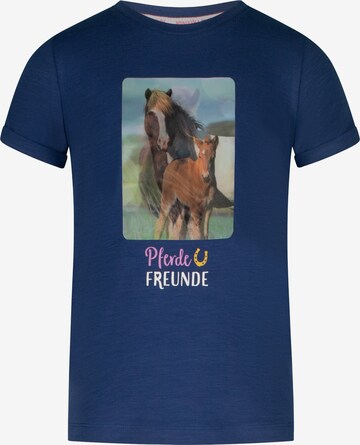 PFERDEFREUNDE T-Shirt 'Pferdefreunde' in Blau: predná strana