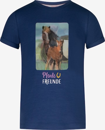 PFERDEFREUNDE T-Shirt 'Pferdefreunde' in Blau: predná strana
