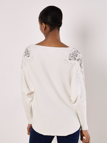 Pull-over ' ' Apricot en blanc