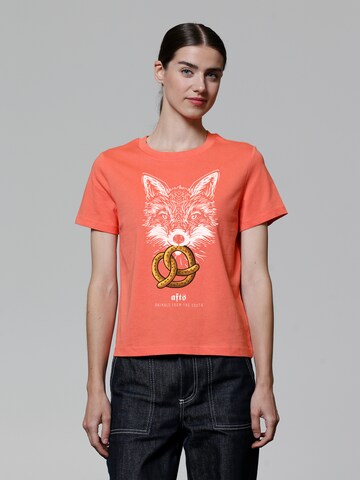 T-shirt Watapparel en orange : devant