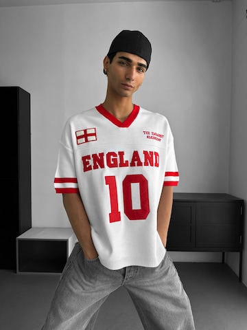 T-Shirt 'Oversize England Knit T-shirt - White' Kleidermafia en blanc