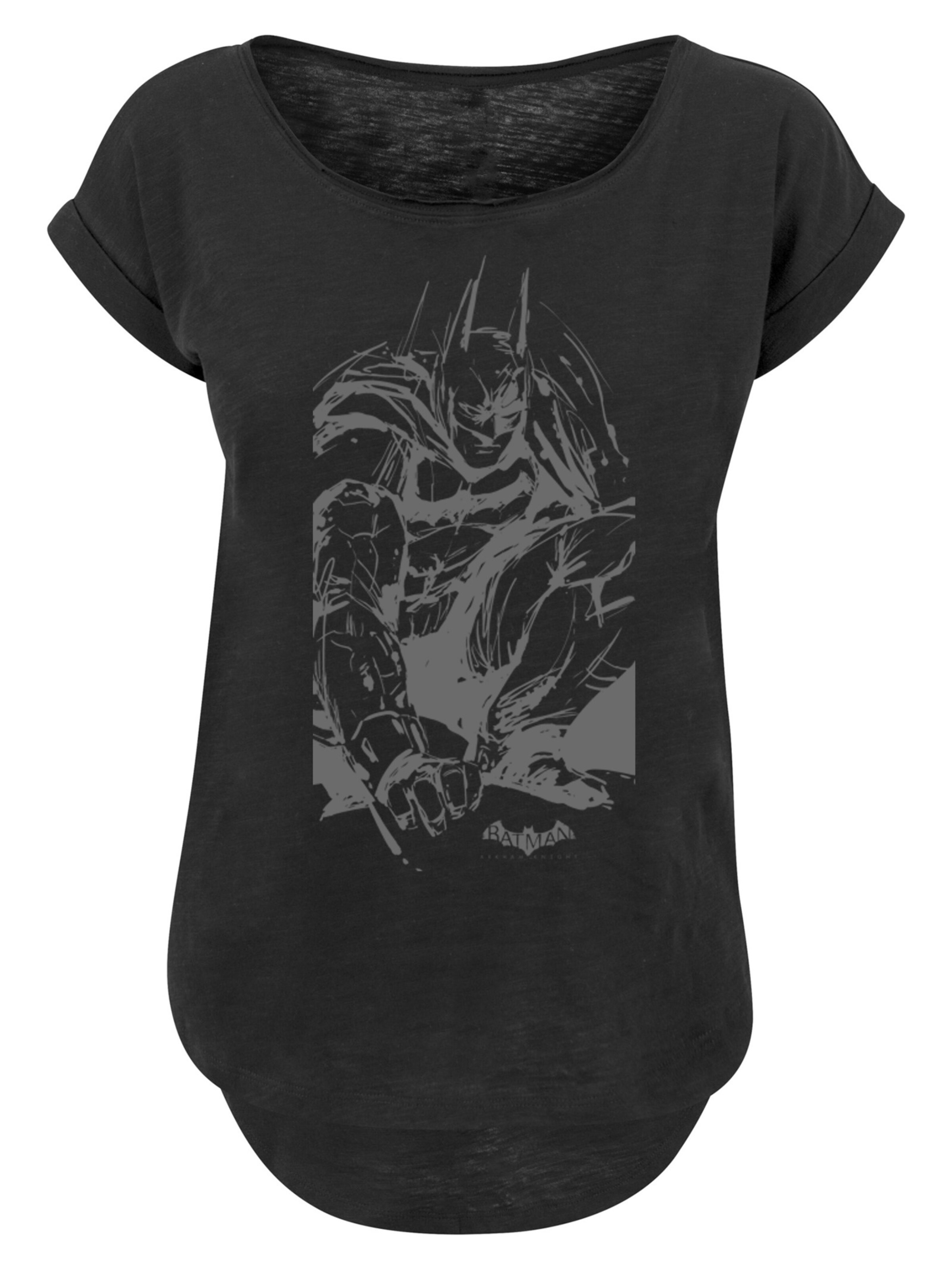 F4NT4STIC Shirt 'DC Comics Batman Arkham Knight Sketch' in Black: front