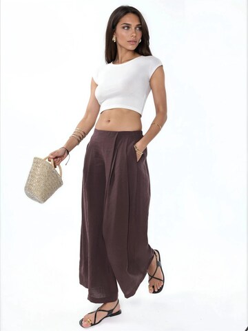 Wide leg Pantaloni di Hiccup in marrone