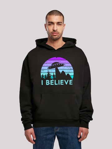 F4NT4STIC Sweatshirt 'I Believe UFO' in Black: front