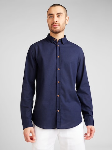 anerkjendt Regular Fit Skjorte 'AKLEIF' i blå: forside