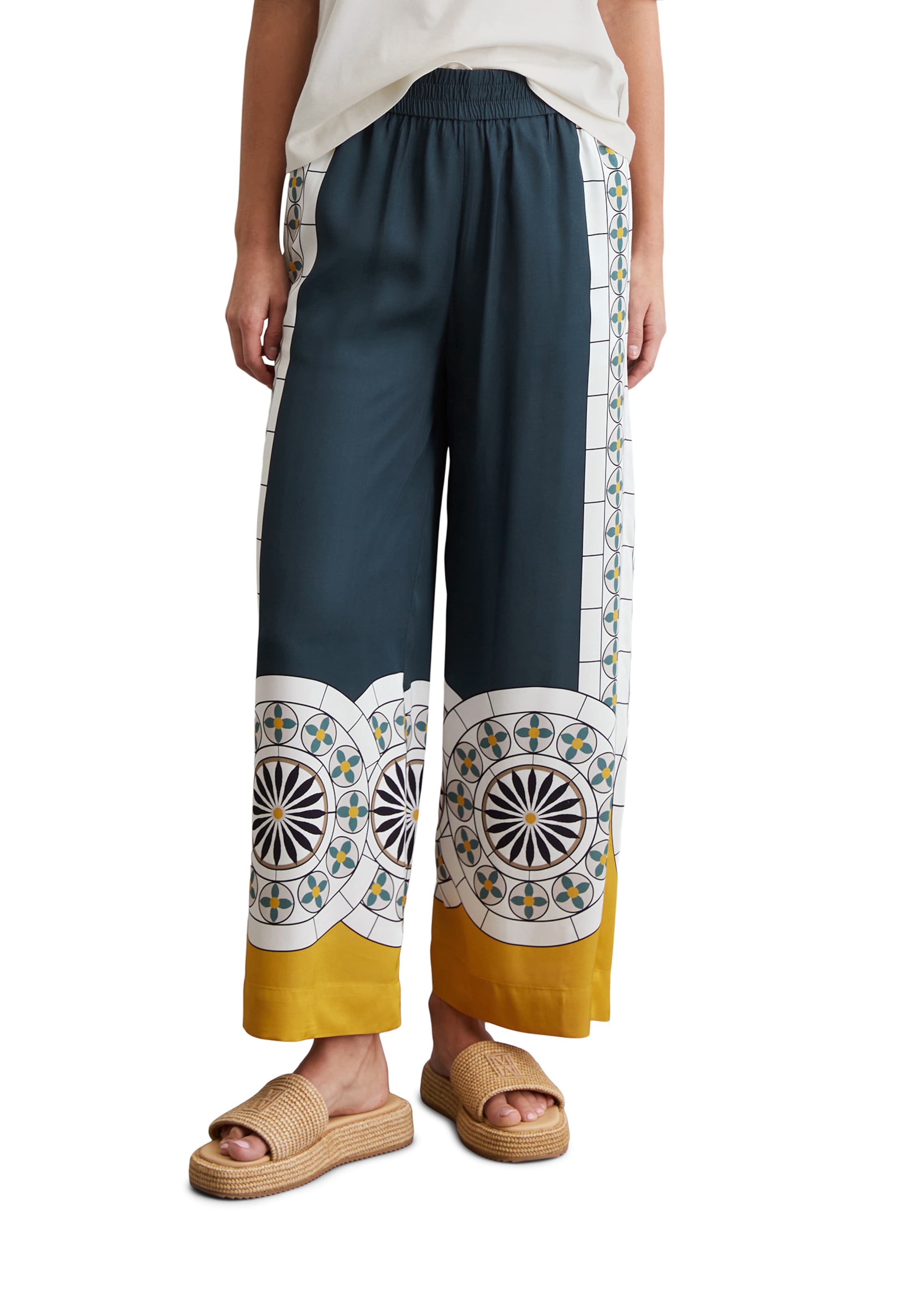 Marc O'Polo Wide Leg Hose in Blau: Vorderseite