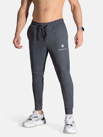 MOROTAI Slimfit Sporthose 'CORPORATE' in Grau