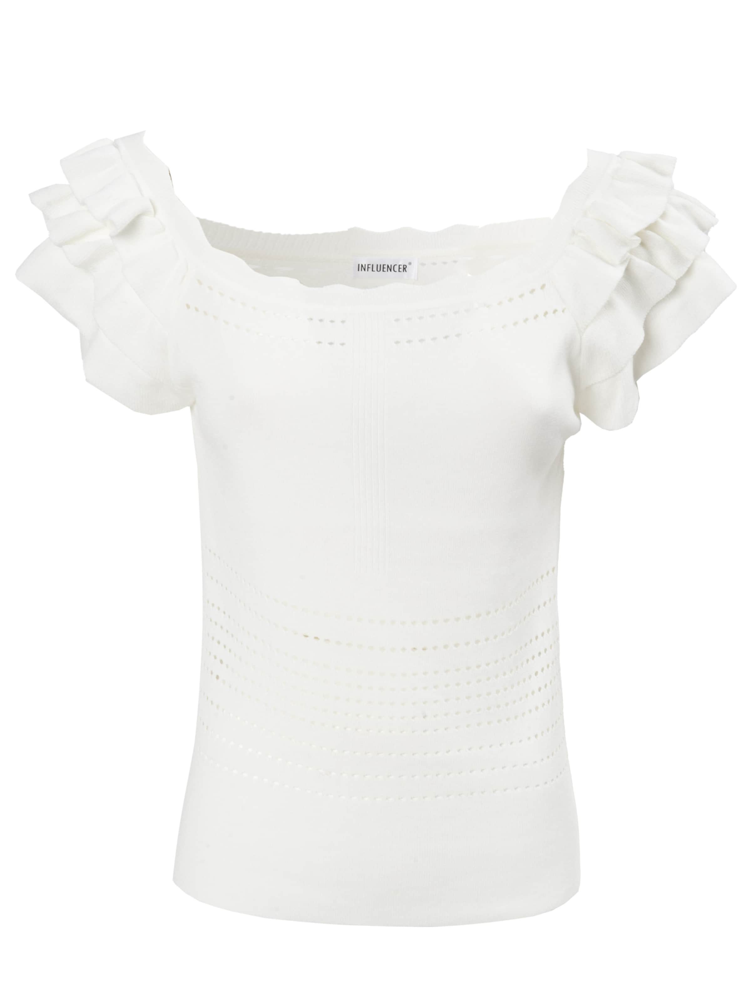 Influencer Sweater in White: front