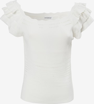 Influencer Sweater in White: front