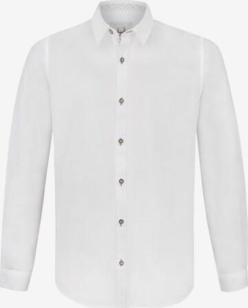 STOCKERPOINT Traditional Button Up Shirt 'Peter' in White: front