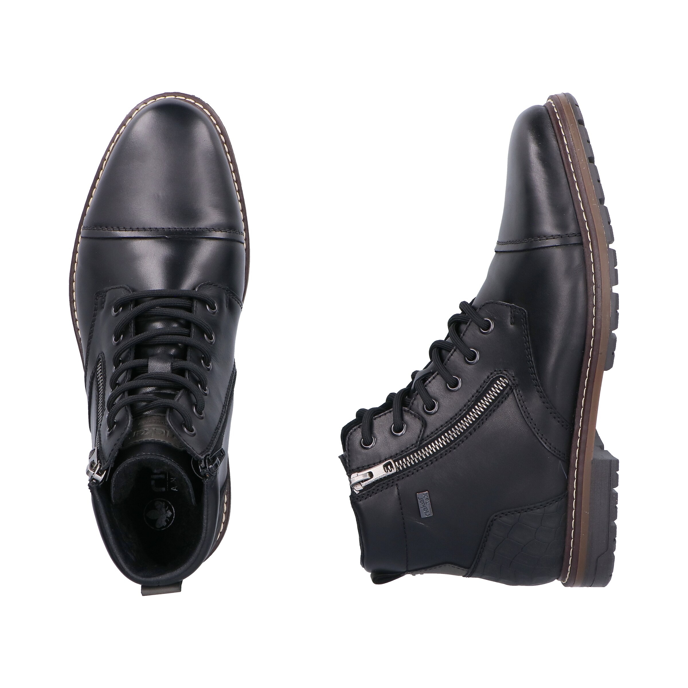 Rieker Schnürstiefel in Schwarz