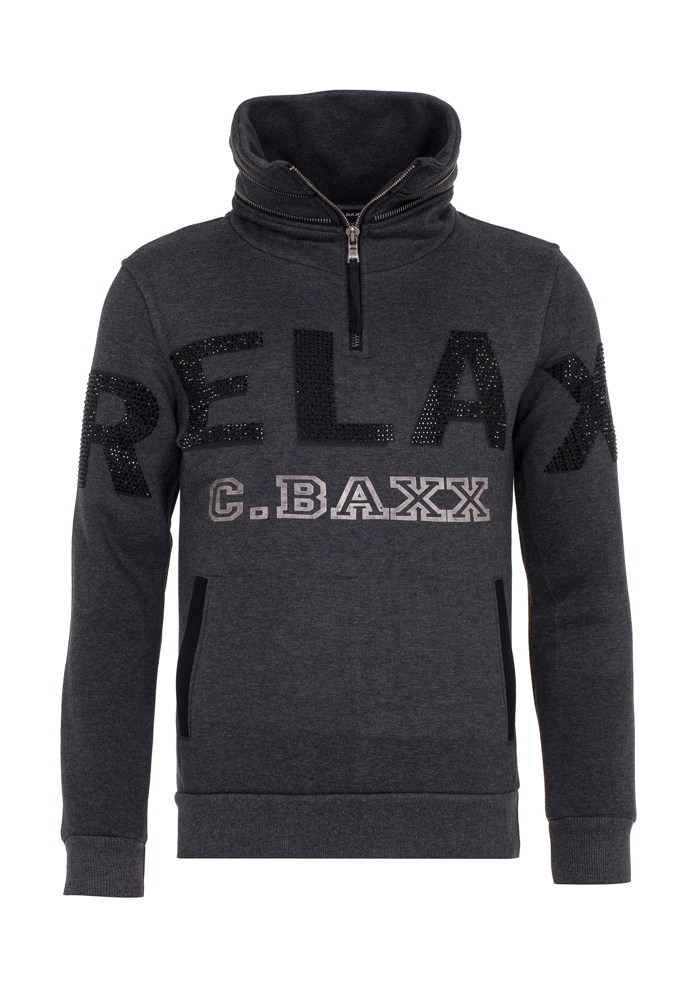 CIPO & BAXX Sweatshirt in Zwart: voorkant