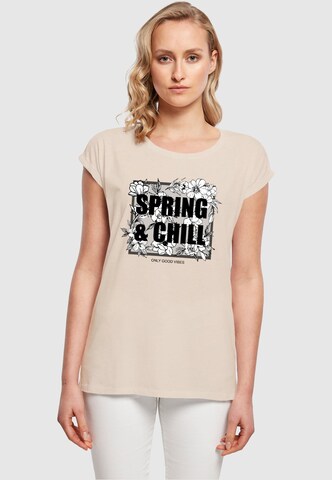 Merchcode Shirt 'Spring And Chill' in Beige: voorkant