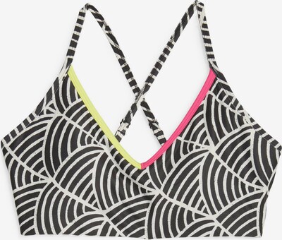 PUMA Soutien-gorge de sport en citron vert / rose clair / noir / blanc, Vue avec produit