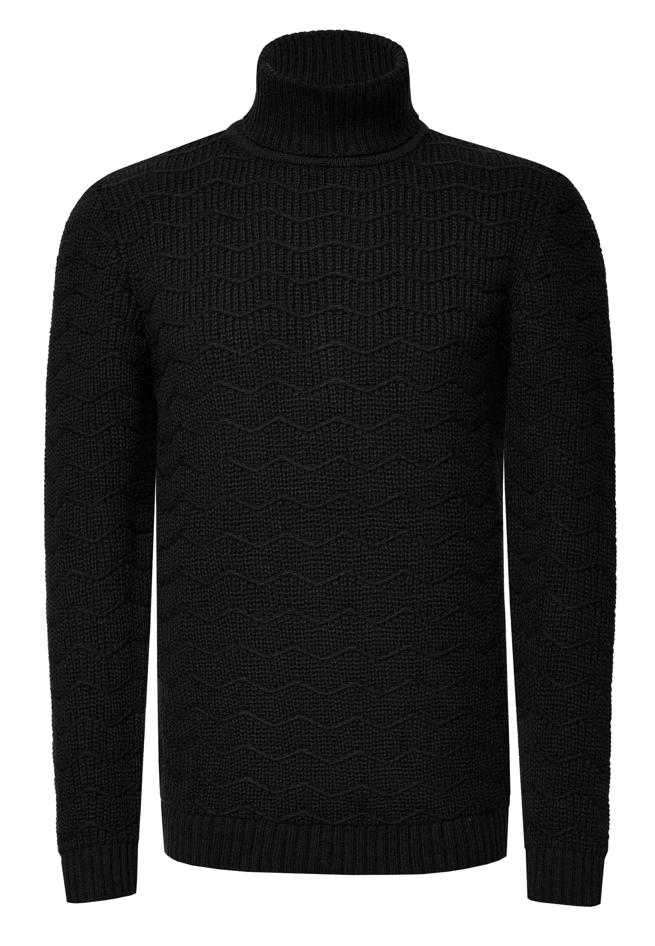Rusty Neal Pullover in Schwarz: Vorderseite