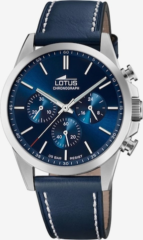 Lotus Analoog horloge in Blauw: voorkant