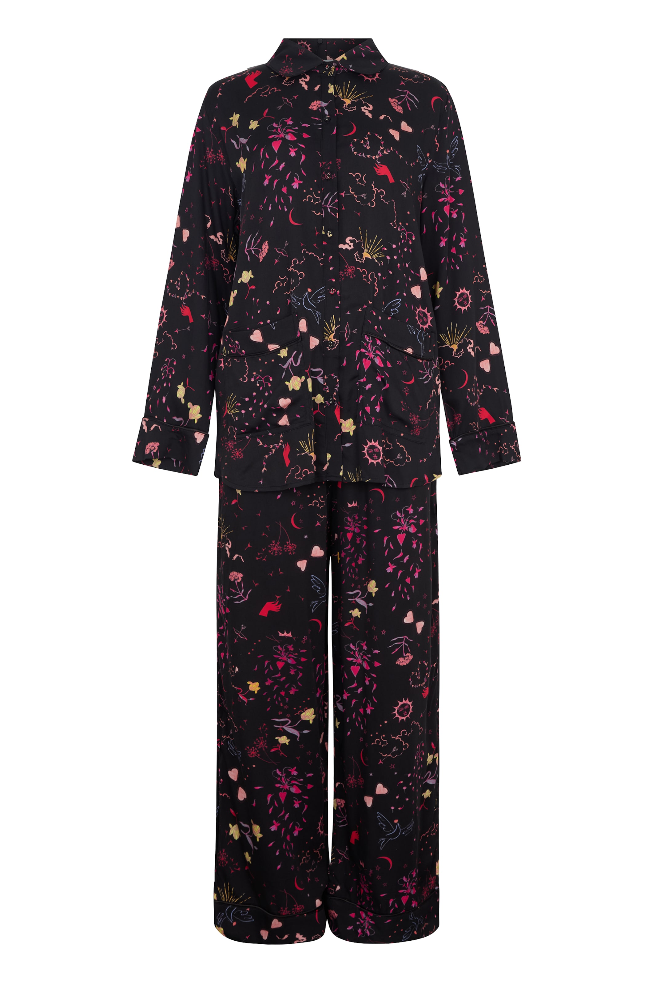 lily and lionel Pajama 'Evie' in Black: front