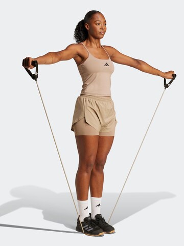 ADIDAS PERFORMANCE Sporttop 'OPTIME' in Beige: voorkant