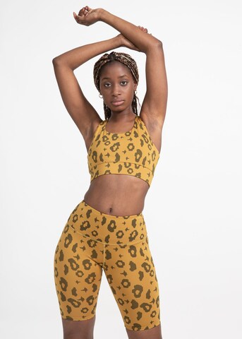 Boochen Skinny Workout Pants in Yellow: front