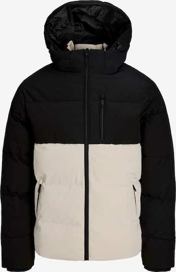 JACK & JONES Talvitakki 'JJEBECKS' koossa S värissä ecru / musta, Tuotenäkymä