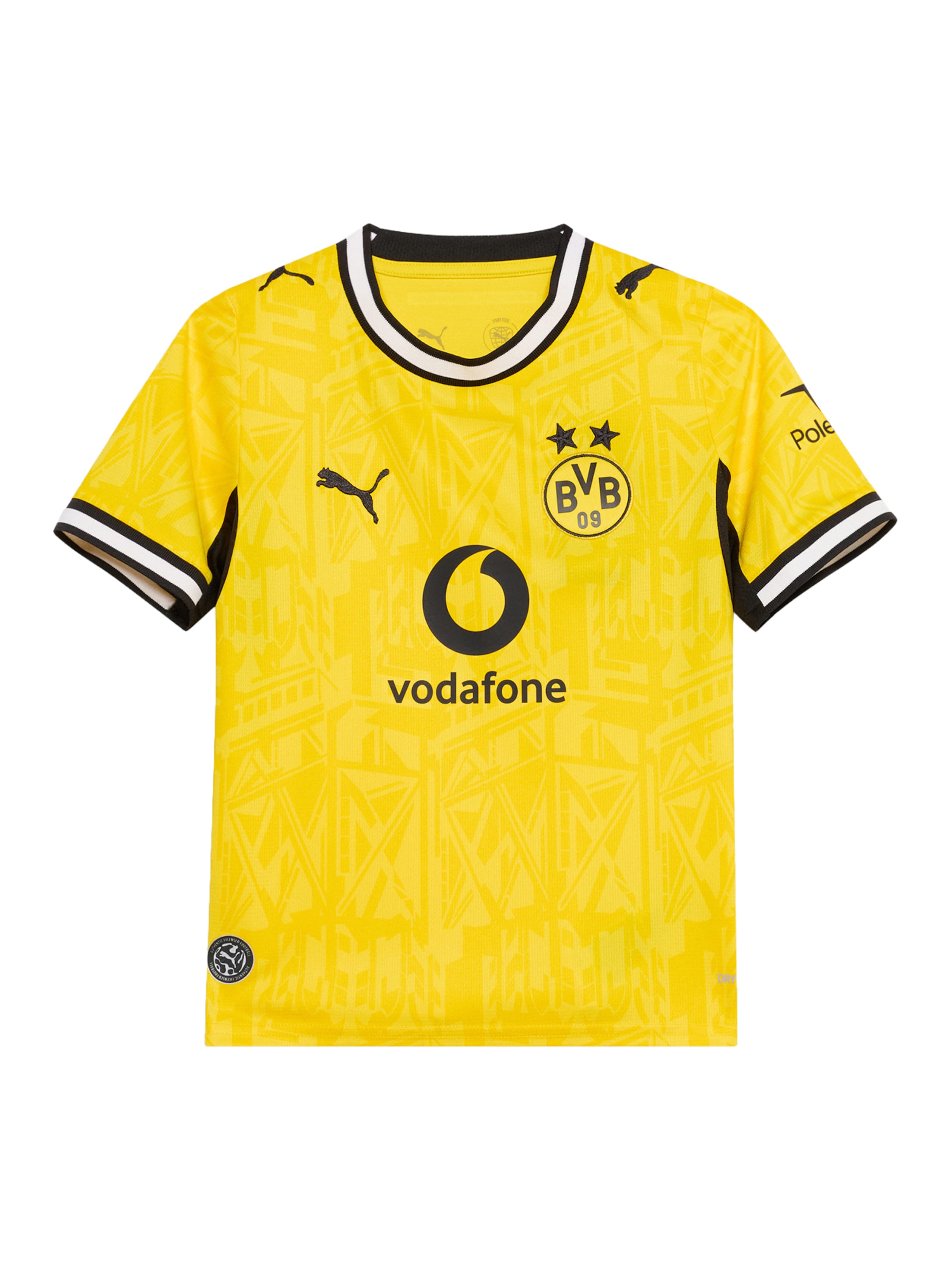 PUMA Функционална тениска 'Borussia Dortmund' в жълто: отпред
