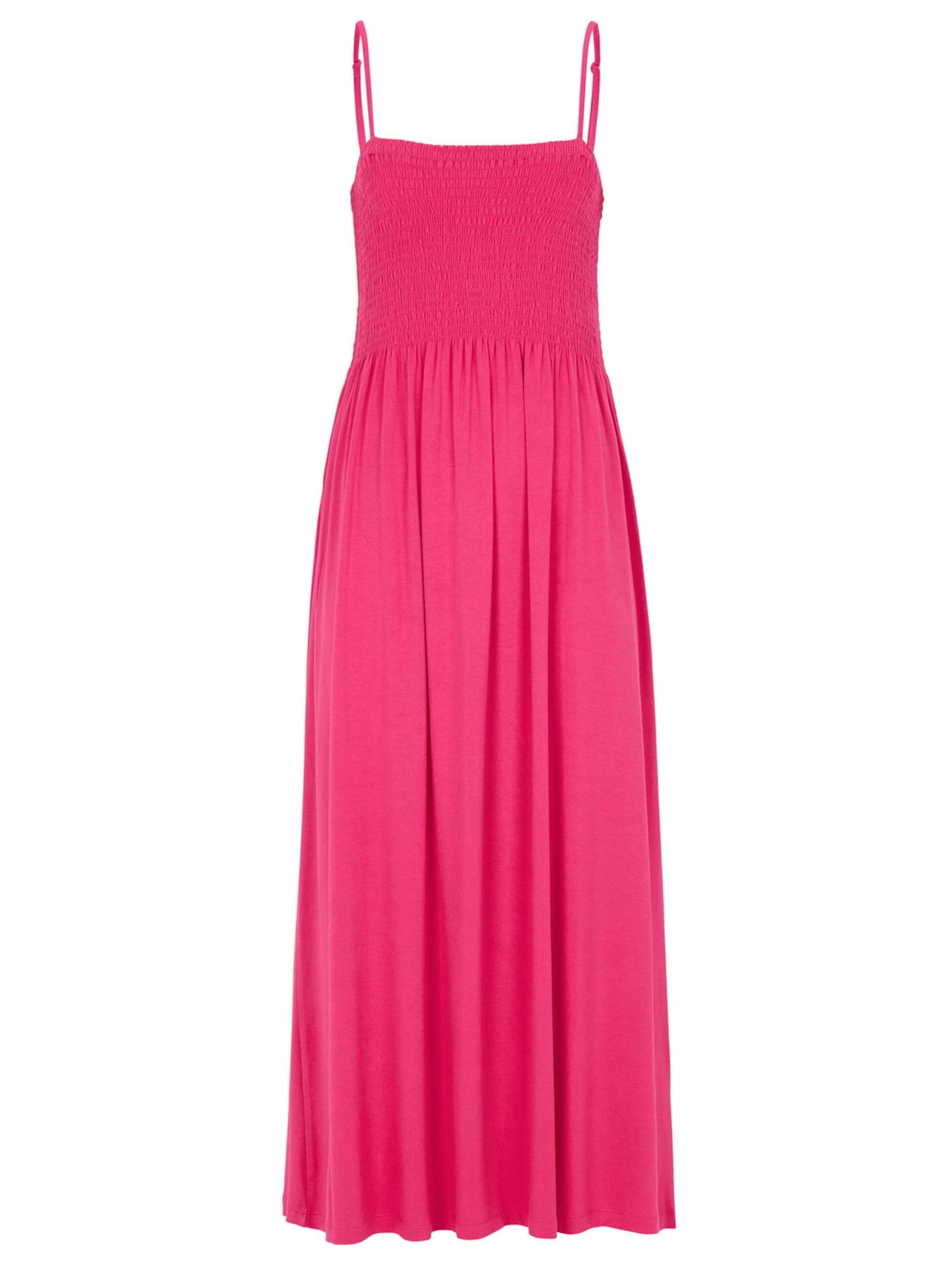 Cellbes of Sweden Jerseykleid mit Smokarbeit in Pink: Vorderseite