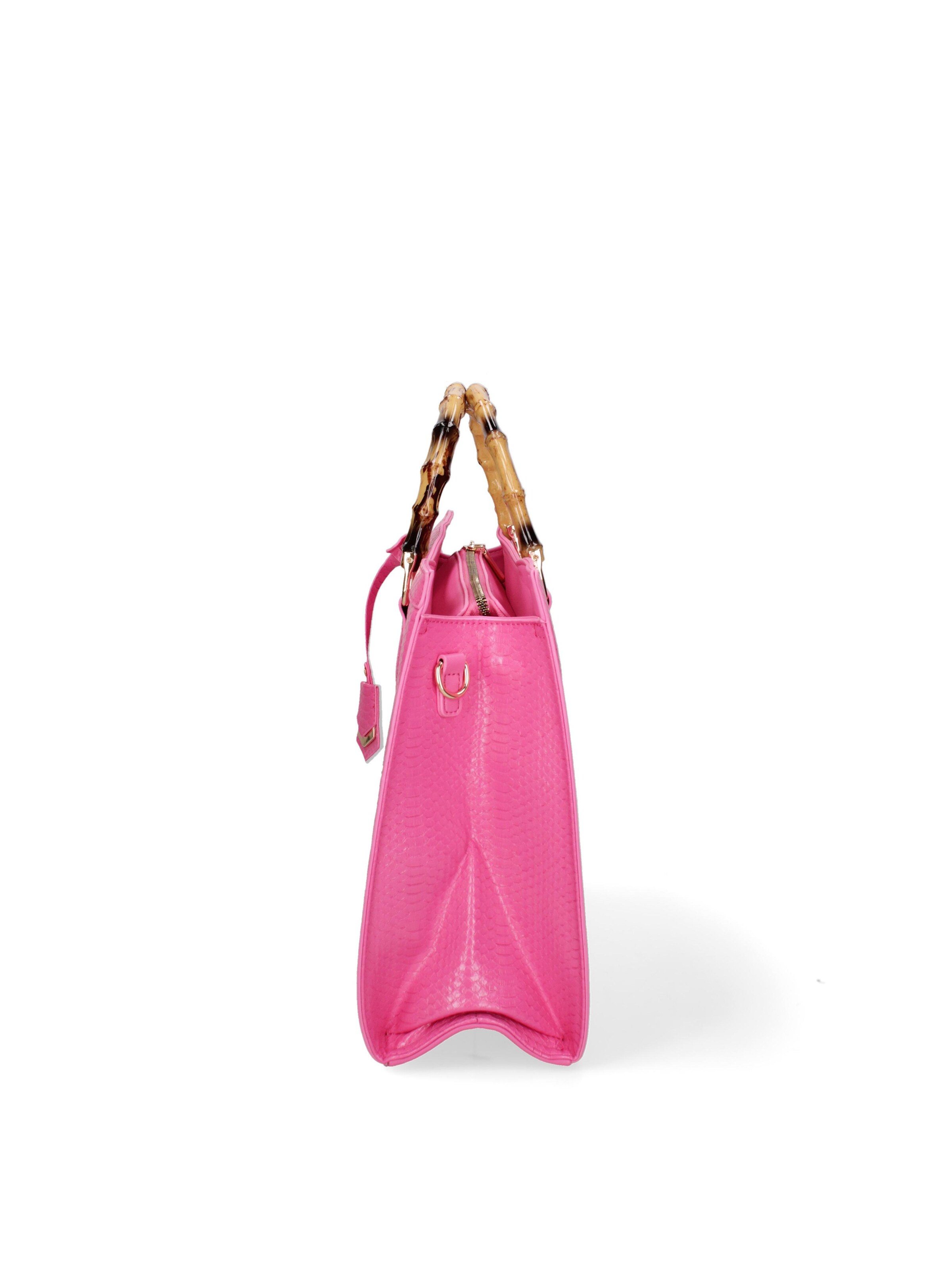 Borsa a spalla 'Borsa a Spalla Donna Ecopelle Vegana con Manico Bambù' di Diana&Co. in rosa