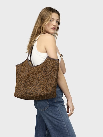 Nat&Nin Shopper ' MILAN ' in Bruin: voorkant