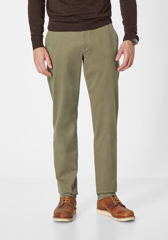 REDPOINT Regular Chino Pants in Green: front