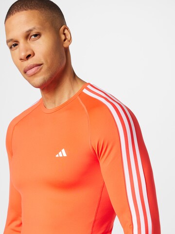 ADIDAS PERFORMANCE Funktsionaalne särk 'Techfit 3-Stripes ', värv oranž