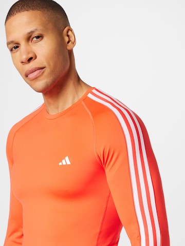 ADIDAS PERFORMANCE Koszulka funkcyjna 'Techfit 3-Stripes ' w kolorze pomarańczowy