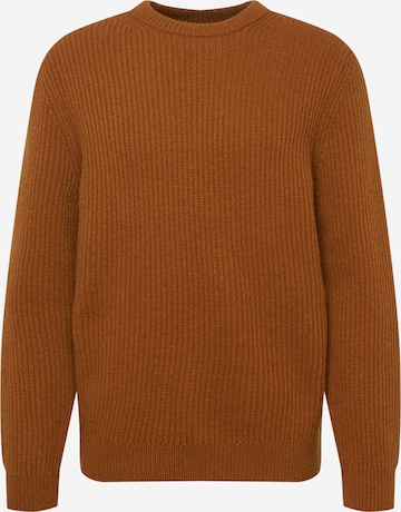 Nudie Jeans Co Sweter 'August' w kolorze brązowy: przód