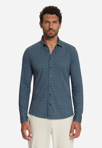 No Excess Regular fit Overhemd in Blauw: voorkant