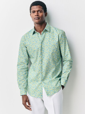 Next Slim fit Button Up Shirt in Blue: front
