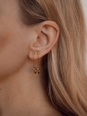 Hey Happiness - Pendientes 'Safety Pin' en oro