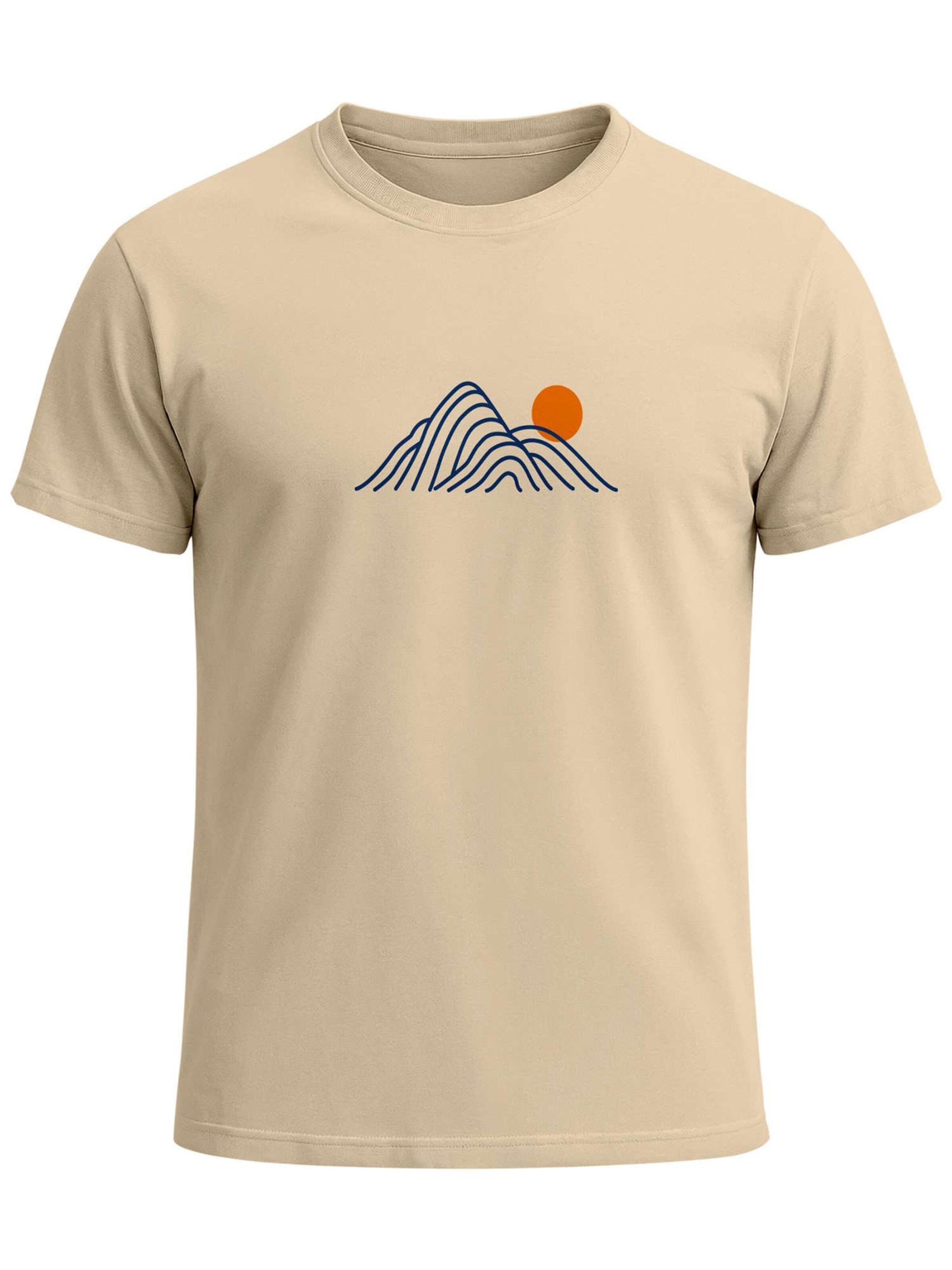 Neverless Shirt 'Lineart Berge' in Beige: front