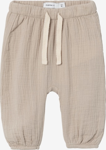 Effilé Pantalon 'OSAFI' NAME IT en beige : devant