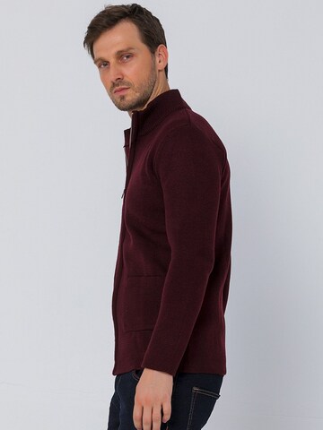 Ron Tomson Knit Cardigan in Red