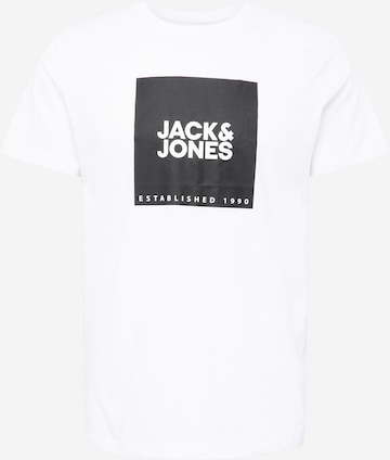 JACK & JONES Тениска 'LOCK' в бяло: отпред